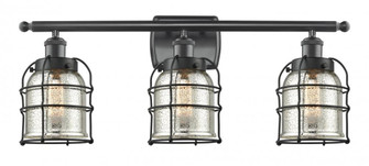 Bell Cage - 3 Light - 26 inch - Matte Black - Bath Vanity Light (3442|916-3W-BK-G58-CE-LED)