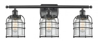Bell Cage - 3 Light - 26 inch - Matte Black - Bath Vanity Light (3442|916-3W-BK-G54-CE-LED)