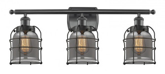 Bell Cage - 3 Light - 26 inch - Matte Black - Bath Vanity Light (3442|916-3W-BK-G53-CE-LED)