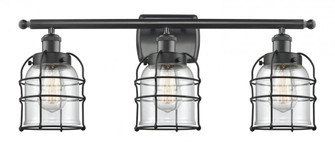 Bell Cage - 3 Light - 26 inch - Matte Black - Bath Vanity Light (3442|916-3W-BK-G52-CE-LED)