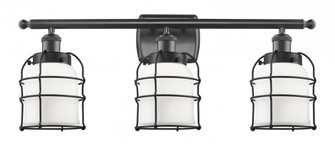 Bell Cage - 3 Light - 26 inch - Matte Black - Bath Vanity Light (3442|916-3W-BK-G51-CE-LED)