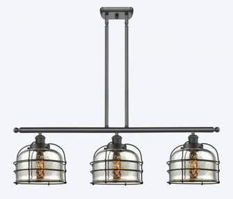 Bell Cage - 3 Light - 36 inch - Matte Black - Stem Hung - Island Light (3442|916-3I-BK-G78-CE-LED)