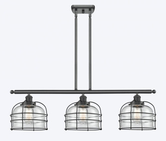 Bell Cage - 3 Light - 36 inch - Matte Black - Stem Hung - Island Light (3442|916-3I-BK-G72-CE)