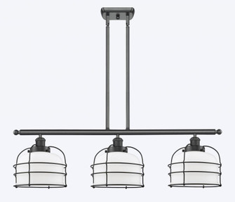 Bell Cage - 3 Light - 36 inch - Matte Black - Stem Hung - Island Light (3442|916-3I-BK-G71-CE-LED)