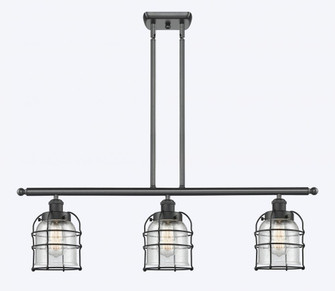 Bell Cage - 3 Light - 36 inch - Matte Black - Stem Hung - Island Light (3442|916-3I-BK-G54-CE)