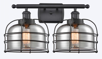 Bell Cage - 2 Light - 16 inch - Matte Black - Bath Vanity Light (3442|916-2W-BK-G73-CE-LED)