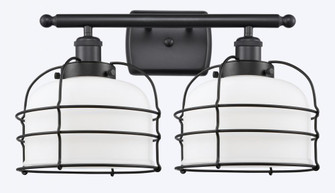 Bell Cage - 2 Light - 16 inch - Matte Black - Bath Vanity Light (3442|916-2W-BK-G71-CE-LED)