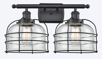 Bell Cage - 2 Light - 16 inch - Matte Black - Bath Vanity Light (3442|916-2W-BK-G72-CE)