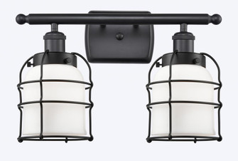 Bell Cage - 2 Light - 16 inch - Matte Black - Bath Vanity Light (3442|916-2W-BK-G51-CE-LED)