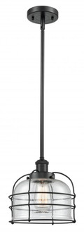 Bell Cage - 1 Light - 8 inch - Matte Black - Mini Pendant (3442|916-1S-BK-G74-CE)