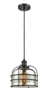 Bell Cage - 1 Light - 8 inch - Matte Black - Cord hung - Mini Pendant (3442|916-1P-BK-G78-CE)