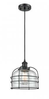 Bell Cage - 1 Light - 8 inch - Matte Black - Cord hung - Mini Pendant (3442|916-1P-BK-G74-CE-LED)