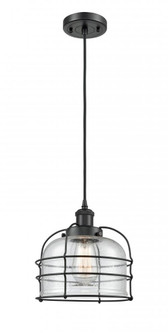 Bell Cage - 1 Light - 8 inch - Matte Black - Cord hung - Mini Pendant (3442|916-1P-BK-G74-CE)