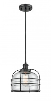 Bell Cage - 1 Light - 8 inch - Matte Black - Cord hung - Mini Pendant (3442|916-1P-BK-G72-CE-LED)