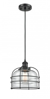 Bell Cage - 1 Light - 8 inch - Matte Black - Cord hung - Mini Pendant (3442|916-1P-BK-G72-CE)