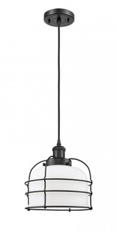 Bell Cage - 1 Light - 8 inch - Matte Black - Cord hung - Mini Pendant (3442|916-1P-BK-G71-CE-LED)