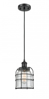 Bell Cage - 1 Light - 5 inch - Matte Black - Cord hung - Mini Pendant (3442|916-1P-BK-G54-CE-LED)