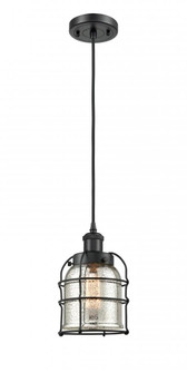 Bell Cage - 1 Light - 5 inch - Matte Black - Cord hung - Mini Pendant (3442|916-1P-BK-G58-CE)