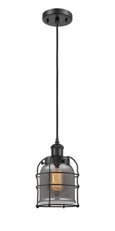 Bell Cage - 1 Light - 5 inch - Matte Black - Cord hung - Mini Pendant (3442|916-1P-BK-G53-CE-LED)