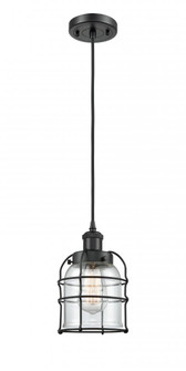 Bell Cage - 1 Light - 5 inch - Matte Black - Cord hung - Mini Pendant (3442|916-1P-BK-G52-CE-LED)