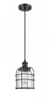 Bell Cage - 1 Light - 5 inch - Matte Black - Cord hung - Mini Pendant (3442|916-1P-BK-G52-CE)