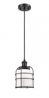Bell Cage - 1 Light - 5 inch - Matte Black - Cord hung - Mini Pendant (3442|916-1P-BK-G51-CE-LED)