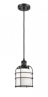 Bell Cage - 1 Light - 5 inch - Matte Black - Cord hung - Mini Pendant (3442|916-1P-BK-G51-CE)