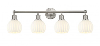 White Venetian - 4 Light - 33 inch - Brushed Satin Nickel - Bath Vanity Light (3442|616-4W-SN-G1217-6WV)