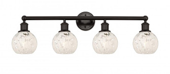 White Mouchette - 4 Light - 33 inch - Oil Rubbed Bronze - Bath Vanity Light (3442|616-4W-OB-G1216-6WM)