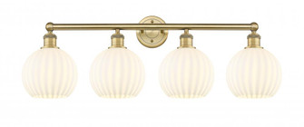 White Venetian - 4 Light - 35 inch - Brushed Brass - Bath Vanity Light (3442|616-4W-BB-G1217-8WV)