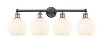 White Venetian - 4 Light - 35 inch - Black Antique Brass - Bath Vanity Light (3442|616-4W-BAB-G1217-8WV)