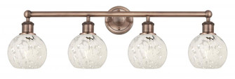 White Mouchette - 4 Light - 33 inch - Antique Copper - Bath Vanity Light (3442|616-4W-AC-G1216-6WM)