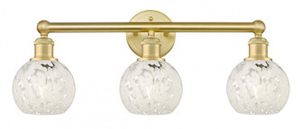 White Mouchette - 3 Light - 24 inch - Satin Gold - Bath Vanity Light (3442|616-3W-SG-G1216-6WM)