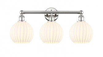 White Venetian - 3 Light - 26 inch - Polished Nickel - Bath Vanity Light (3442|616-3W-PN-G1217-8WV)