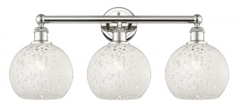 White Mouchette - 3 Light - 26 inch - Polished Nickel - Bath Vanity Light (3442|616-3W-PN-G1216-8WM)