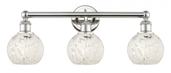 White Mouchette - 3 Light - 24 inch - Polished Nickel - Bath Vanity Light (3442|616-3W-PN-G1216-6WM)