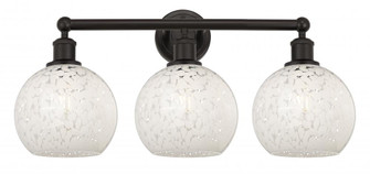 White Mouchette - 3 Light - 26 inch - Oil Rubbed Bronze - Bath Vanity Light (3442|616-3W-OB-G1216-8WM)