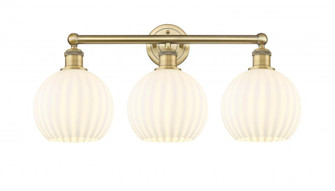White Venetian - 3 Light - 26 inch - Brushed Brass - Bath Vanity Light (3442|616-3W-BB-G1217-8WV)