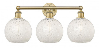 White Mouchette - 3 Light - 26 inch - Brushed Brass - Bath Vanity Light (3442|616-3W-BB-G1216-8WM)