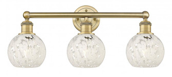 White Mouchette - 3 Light - 24 inch - Brushed Brass - Bath Vanity Light (3442|616-3W-BB-G1216-6WM)