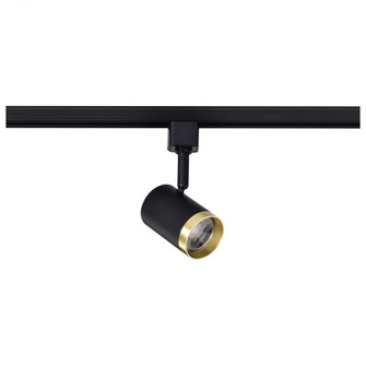 12 Watt LED Small Cylindrical Track Head; 3000K; Matte Black and Brushed Brass Finish (81|TH637)