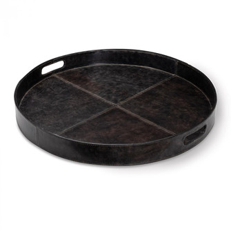 Regina Andrew Derby Round Leather Tray (Black) (5533|20-1582BLK)