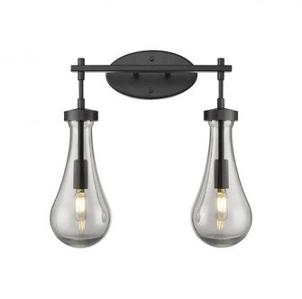 Owego - 2 Light - 17 inch - Matte Black - Bath Vanity Light (3442|451-2W-BK-G451-5SM)