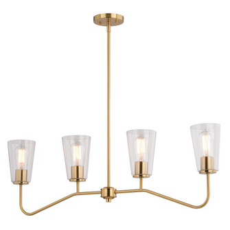 Beverly 36-in 4 Light Linear Chandelier Muted Brass (51|H0287)