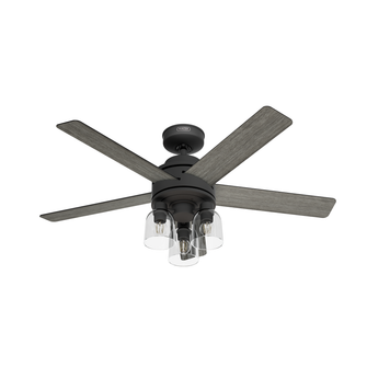 Hunter 52 Inch Lochemeade Matte Black Ceiling Fan With Led Light Kit And Handheld Remote (4797|52650)