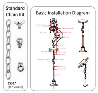 Chain Conversion Kit - 12 inch - Brushed Satin Nickel (3442|CK-1-SN)