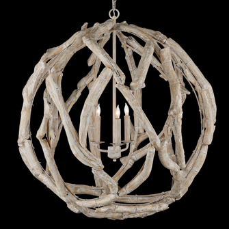 Driftwood Whitewash Orb Chandelier (92|9000-1133)