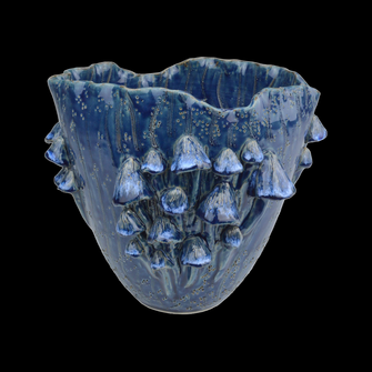 Conical Mushrooms Medium Dark Blue Vase (92|1200-0828)