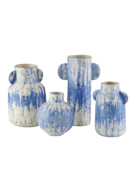 Paros Blue Vase Set of 4 (92|1200-0738)