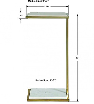 Uttermost Elevate White Marble Drink Table (85|22943)